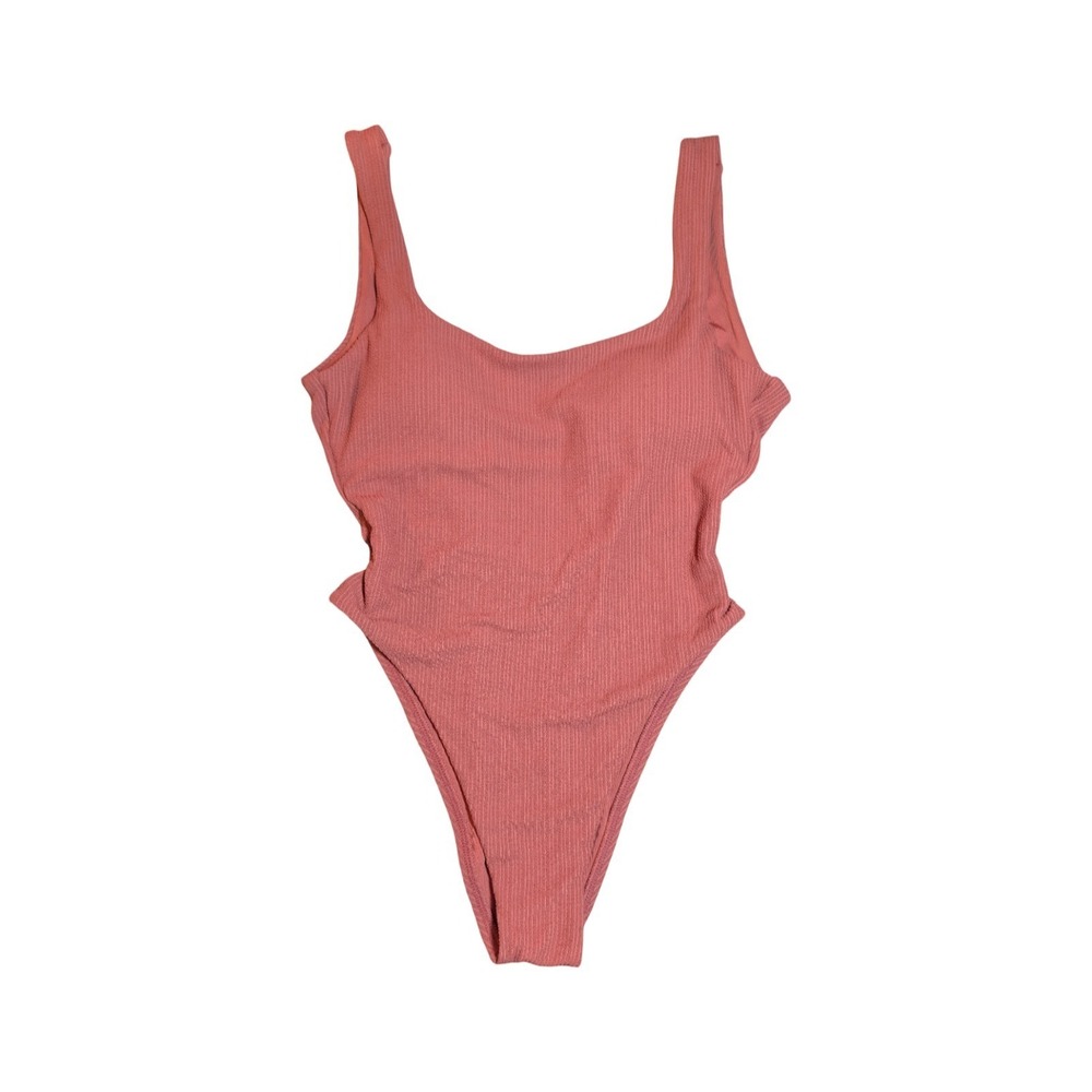 ⭐D5 Vitamin A Terracotta Textured Scoop Neck Scoop Back One Piece Swimsuit - XXL